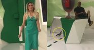 Renata Fan andou pelo estúdio e Denilson subiu na mesa para evitar pomba invasora - Foto: Reprodução/ Instagram