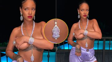 Rihanna causou polêmica ao posar de topless com pingente de deus hindu - Foto: Reprodução/ Instagram@badgalriri