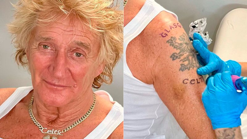 Rod Stewart compartilhou foto durante sessão de tatuagem - Foto: Reprodução/ Instagram@sirrodstewart