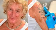 Rod Stewart compartilhou foto durante sessão de tatuagem - Foto: Reprodução/ Instagram@sirrodstewart