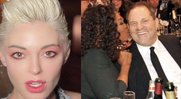 Atriz compartilhou imagem de Oprah beijando produtor preso por estupro e abuso sexual - Reprodução/Instagram/Twitter/@rosemcgowan