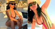 Salma Hayek ostentou corpão de maiô e biquíni aos 58 anos e recebeu elogios - Foto: Reprodução/ Instagram@salmahayek