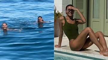 Sasha ostentou a boa forma à beira da piscina na Itália