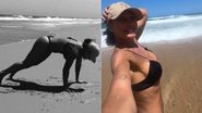 Scheila Carvalho mostrou treino na praia debaixo de sol