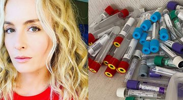 Angélica brincou com a enfermeira após ter retirado diversos tubos de sangue - Reprodução/Instagram