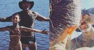 Marcelo Faria e a filha de 9 anos tomaram banho de lama em um rio - Reprodução/Instagram