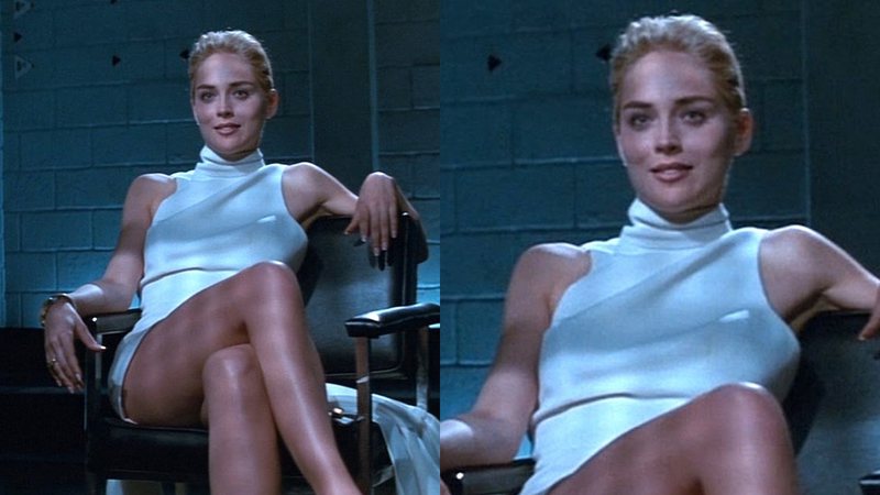 Sharon Stone usou o vestido em cena de cruzada de pernas sem calcinha - Foto: Reprodução / IMDb
