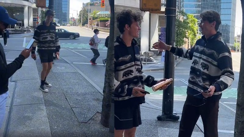 Cantor cruzou com fã na rua em Vancouver, no Canadá - Foto: Reprodução / TikTok