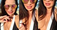 Solange Gomes quase mostrou demais nos bastidores de ensaio na praia - Foto: Reprodução/ Instagram