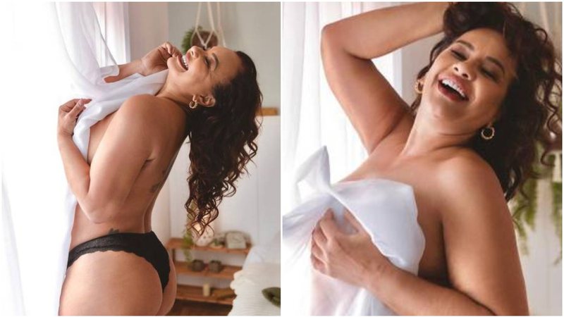 Solange Couto posa com lingerie preta para novas fotos na web - Foto: Reprodução / Instagram