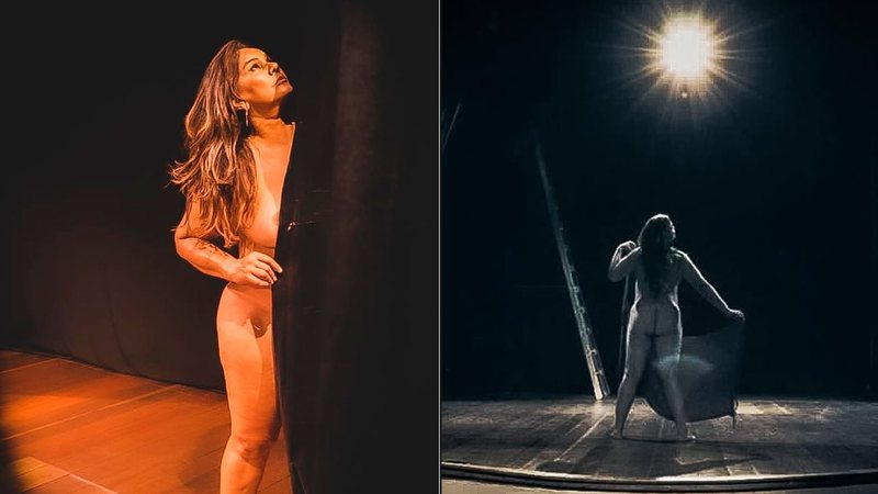 Solange Couto compartilhou fotos em que aparece nua no teatro - Foto: Reprodução/ Instagram@solangecouto