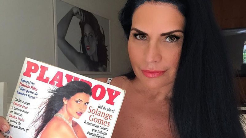 Solange Gomes lembrou ensaio para a revista Playboy na década de 90 - Foto: Reprodução/ Instagram