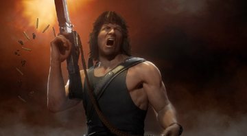 Rambo em seu visual clássico vai aparecer em Mortal Kombat 11, dublado pelo próprio Stallone - Reprodução/Twitter/NetherRealm Studios