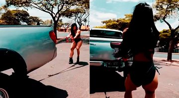Suzy Cortez surpreendeu fãs ao puxar carro em treino - Foto: Reprodução/ Instagram@suzyacortez