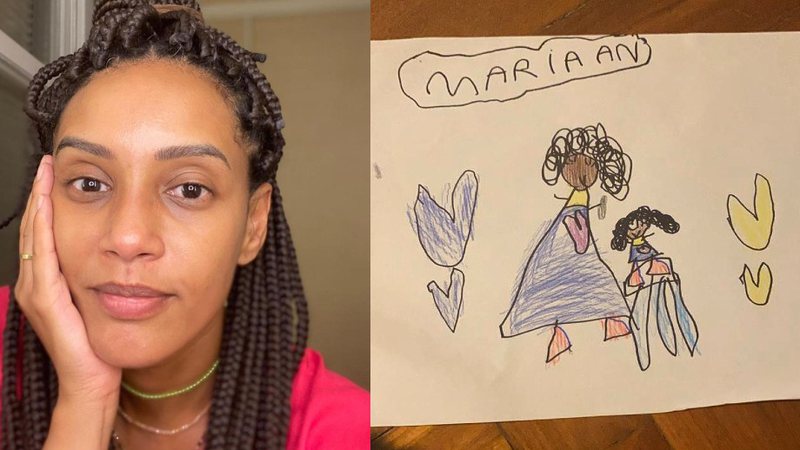 Taís mostrou desenho em que aparece penteando o cabelo da filha de 5 anos - Reprodução/Instagram