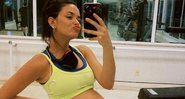 Talita está grávida de nove meses da primeira filha e disse que continua se exercitando - Reprodução/Instagram