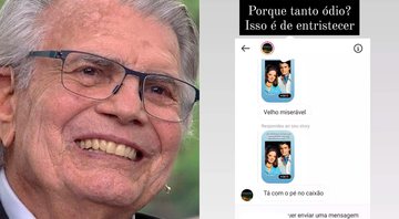 Tarcísio Meira expôs mensagem que recebeu de hater - Foto: Reprodução/ Instagram@_tarcisiomeira