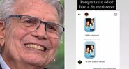 Tarcísio Meira expôs mensagem que recebeu de hater - Foto: Reprodução/ Instagram@_tarcisiomeira