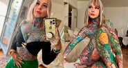 Kerstin Tristan posou nua e exibiu suas tatuagens na web - Foto: Reprodução/ Instagram@tattoo_butterfly_flower