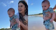 Thaila Ayala com Francisco na praia - Foto: Reprodução / Instagram