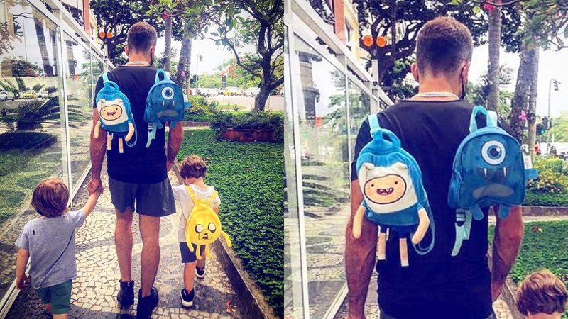 Thales Bretas compartilha foto levando os filhos para a escola - Foto: Reprodução / Instagram