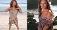 Atriz compartilhou registro em que aparece posando com vestido em uma praia - Foto: Reprodução / Instagram @thalia