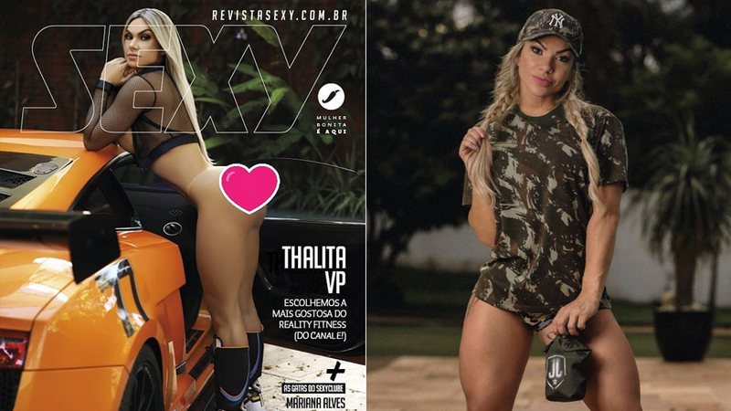 Thalita VP, que participou do Juju Boot Camp, posou nua para a Sexy - Foto: Divulgação e Reprodução/ Instagram