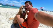 Thiago Martins ao lado de seu cãozinho de 7 anos de idade, Xico - Reprodução/Instagram@tgmartins