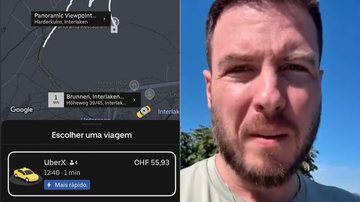 Thiago Nigro mostrou preço exorbitante de Uber na Suíça - Foto: Reprodução/ Instagram@thiago.nigro
