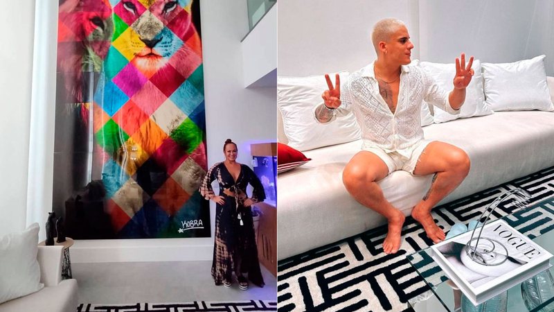 Tiago Ramos passou o ano nova na casa de Nadine Gonçalves - Foto: Reprodução/ Instagram@nadine.goncalves e @tiagoramoss