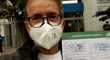 Carlos Tramontina recebe segunda dose da vacina contra covid-19 - Foto: Reprodução / Instagram @carlostramontinareal