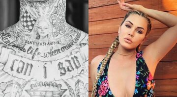 Travis Barker tatua frase "não confie em ninguém" - Foto: Reprodução / Instagram @tattooloversshop e @shannamoakler