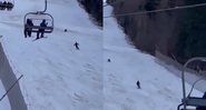 Esquiador perseguido por urso - Reprodução/Twitter@cptnwtrpnts