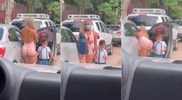 Vanessa Medina foi criticada e exposta por levar o filho à escola usando roupa de academia - Foto: Reprodução/ Redes Sociais