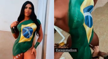 Vanusa Freitas mostrou bastidores de ensaio com pintura corporal - Foto: Reprodução/ Instagram@euvanusafreitas