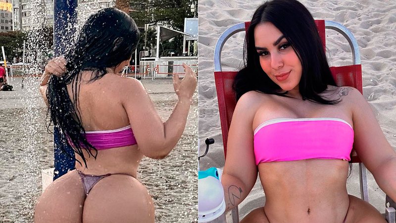 Victoria Matos posou de biquíni na praia e recebeu elogios - Foto: Reprodução/ Instagram@soyvictoriamatosa