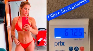 Viviane Tube mostrou peso real na balança e brincou com final de semana - Foto: Reprodução/ Instagram@viviane.tube