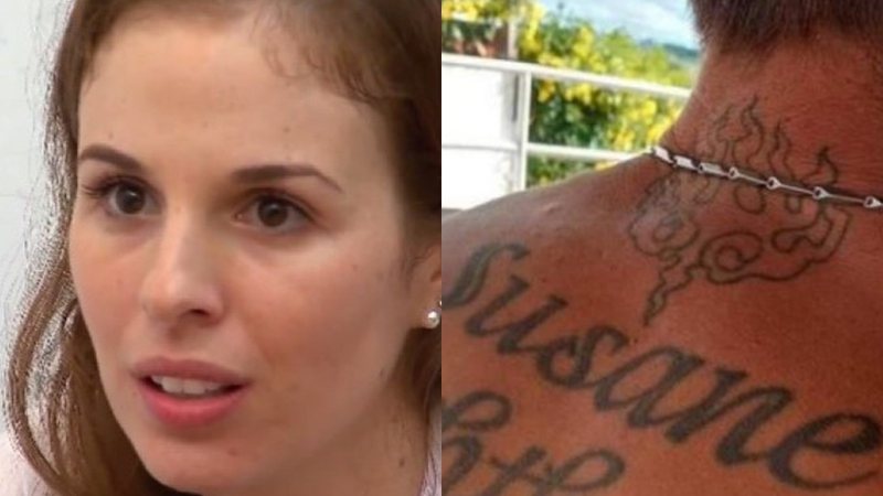 Um "admirador" de Suzane Von Richthofen viralizou na web ao fazer tatuagem em homenagem a ela - Foto: Reprodução / Instagram @vemebuscarhebe / RecordTV