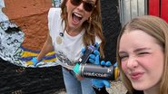 Pietra Quintela se aventura no grafite, em São Paulo - Reprodução Instagram