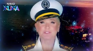Xuxa no anúncio de seu navio temático - Foto: Reprodução / Twitter
