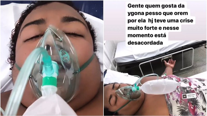 Influencer Ygona Moura aparece internada depois de passar mal com falta de ar - Foto: Reprodução / Instagram@ygona.moura