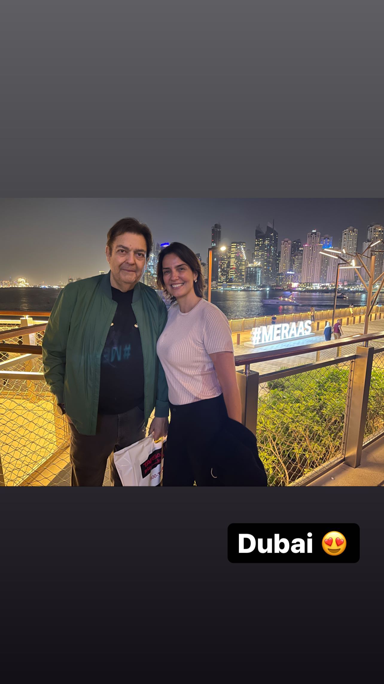 Faustão e a esposa, a produtora Luciana Cardoso, em Dubai - Foto: Reprodução/Instagram