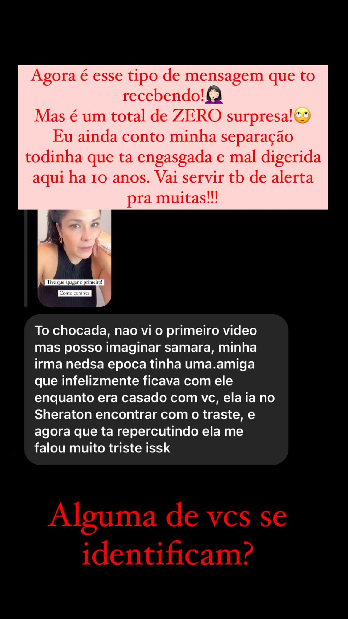 Samara Felippo expôs mensagem sobre traição de Leandrinho - Foto: Reprodução/Instagram@sfelippo
