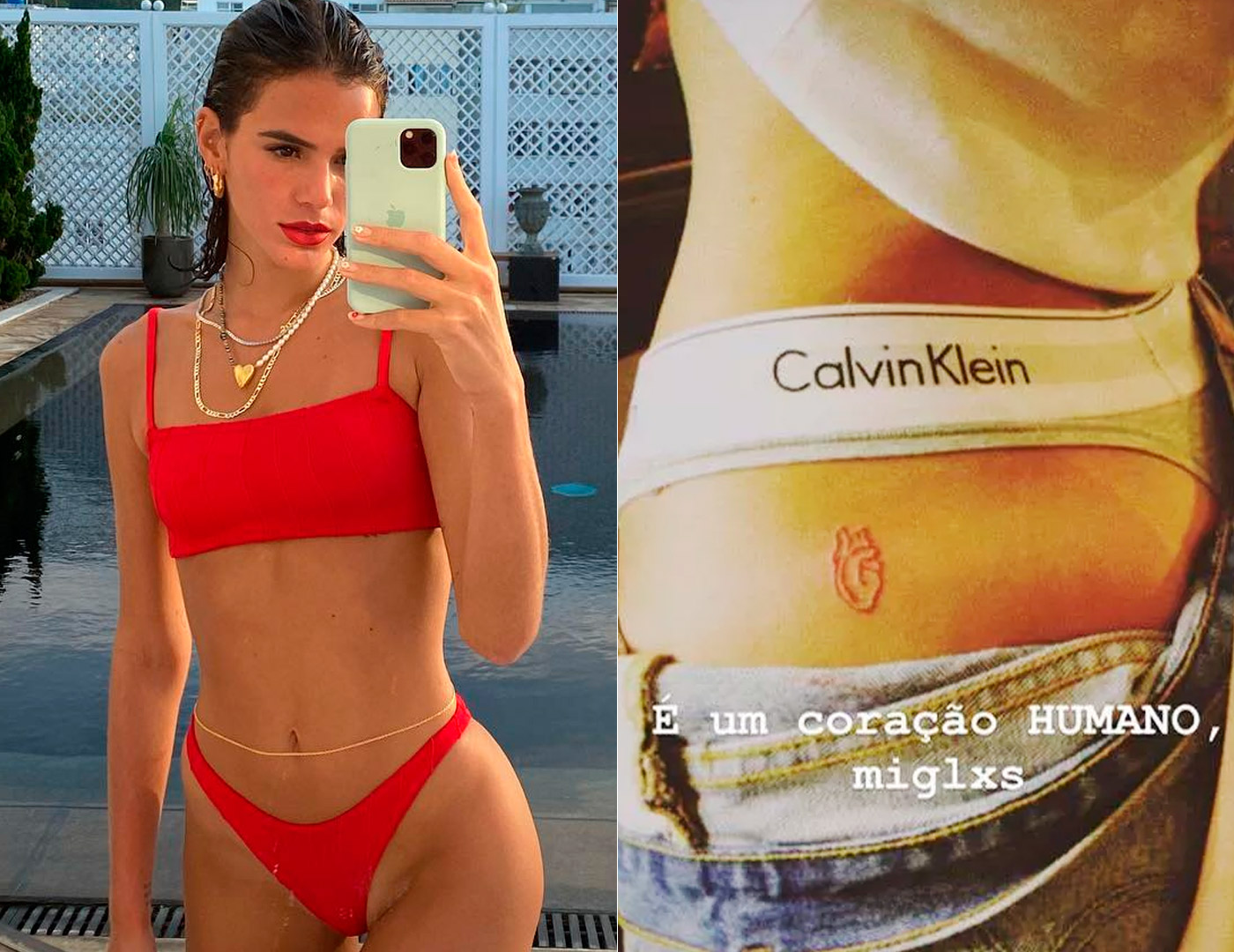 Bruna Marquezine tem um coração tatuado no bumbum - Foto: Reprodução/ Instagram@brunamarquezine