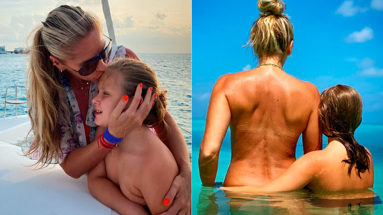 Cenapop · Adriane Galisteu posa de topless ao lado do filho, Vittorio, nas  Maldivas