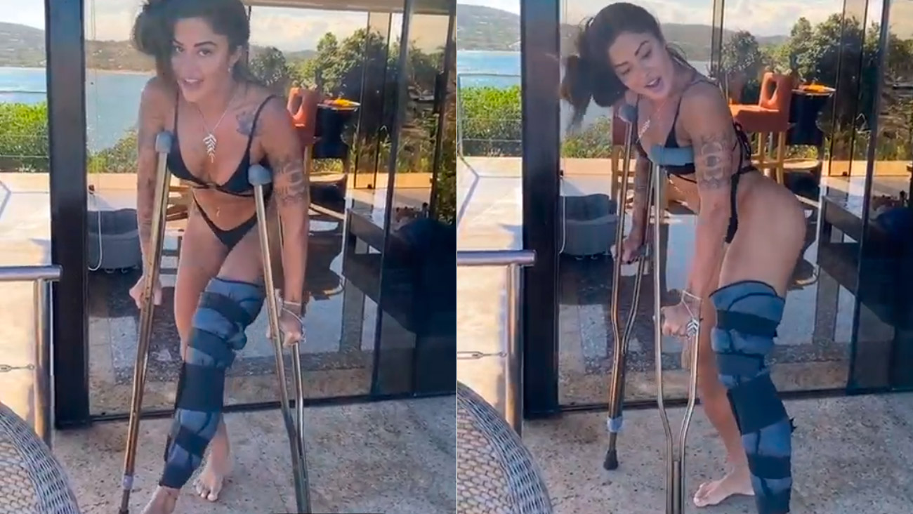 Cenapop · Vídeo: Aline Riscado samba e rebola de muletas após deslocar o  joelho na altinha