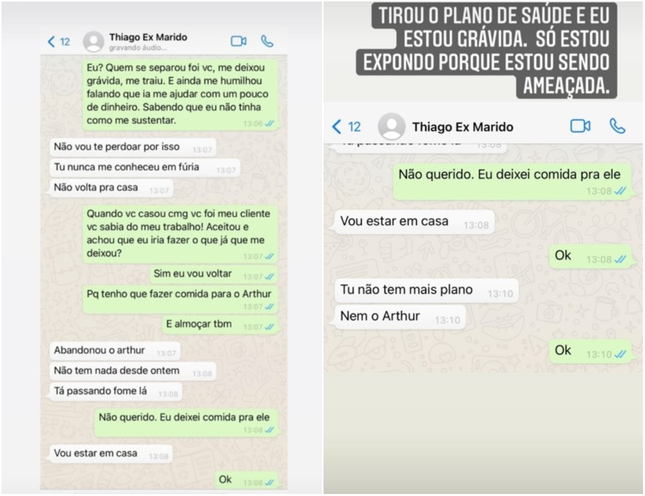 Conversas de Andressa Urach e Thiago Lopes - Foto: Reprodução/Instagram