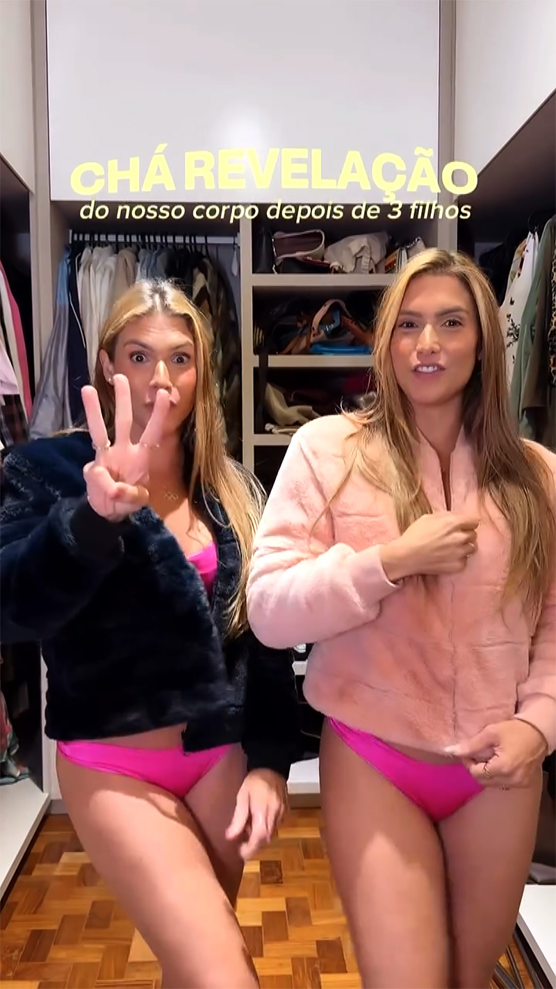 Bia e Branca Feres mostraram o corpo após três filhos cada - Foto: Reprodução/ Instagram@biaebrancaferes