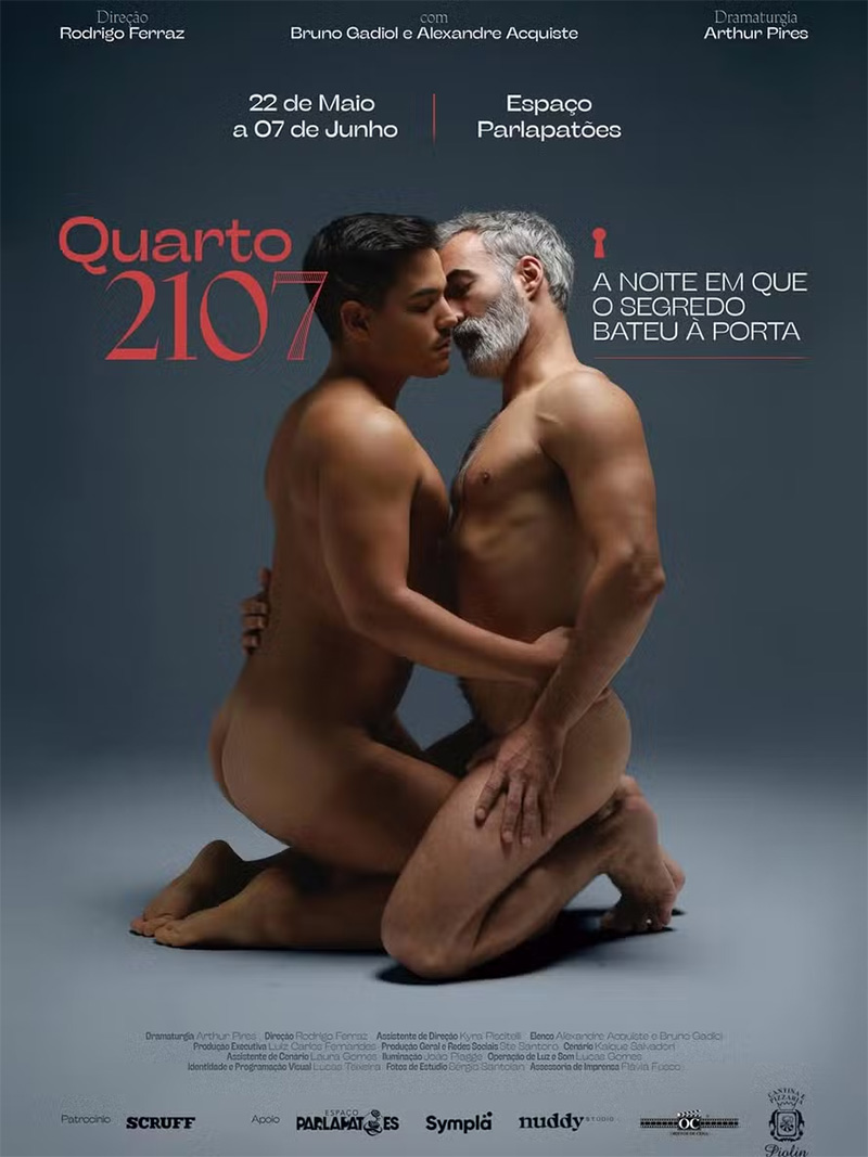 Bruno Gadiol e Alexandre Acquiste aparecem pelados em cartaz de peça - Foto: Divulgação