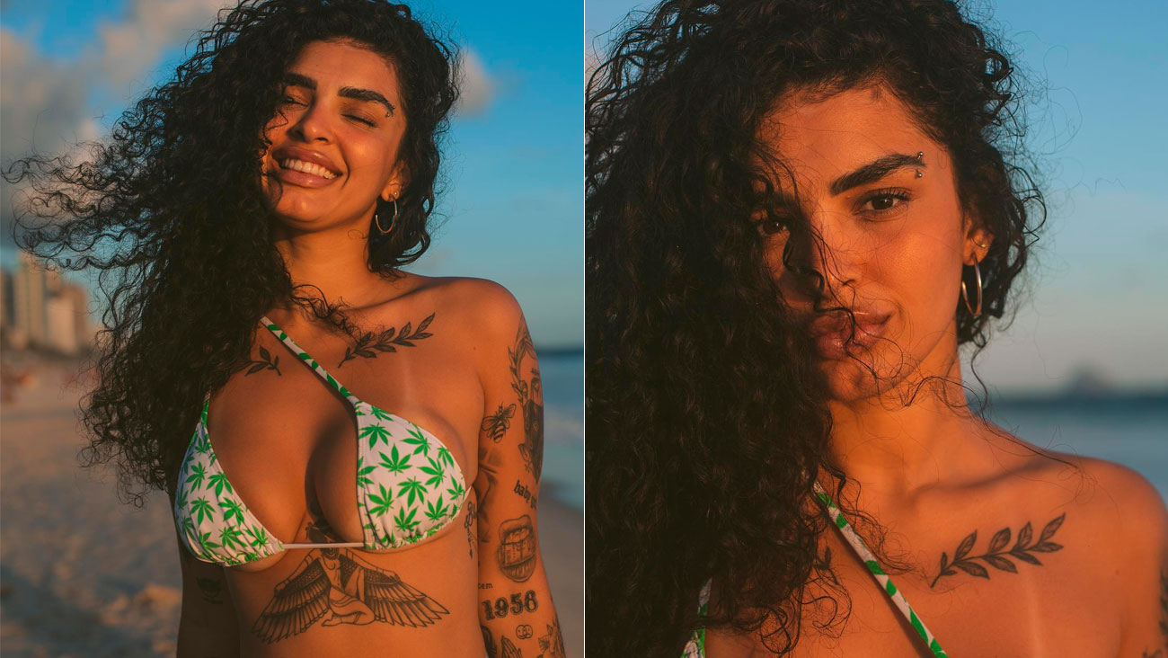 Cenapop · Cantora Bianca posa de biquíni e exibe tatuagem íntima: “Beija  aqui”